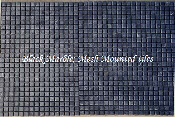 Black Marble; Mesh Mounted tiles