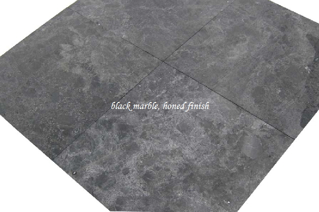black marble, honed finish
