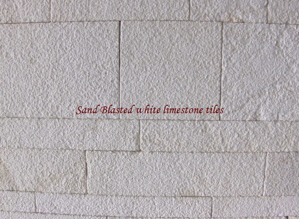 Sand Blasted white limestone tiles