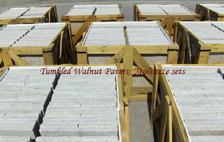 TUMBLED WALNUT TRAVERTINE PAVERS