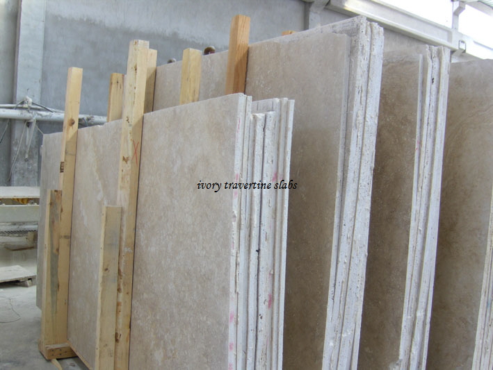light/medium travertine slab