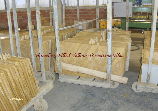Honed & Filled Yellow Travertine Tiles