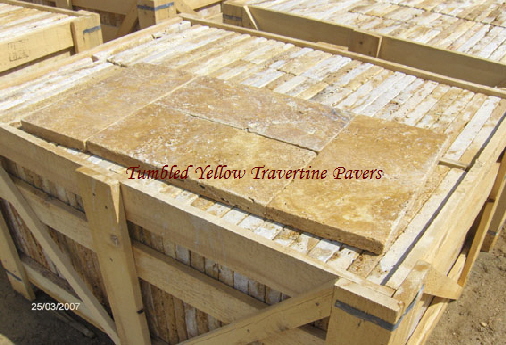 Tumbled Yellow Travertine Pavers