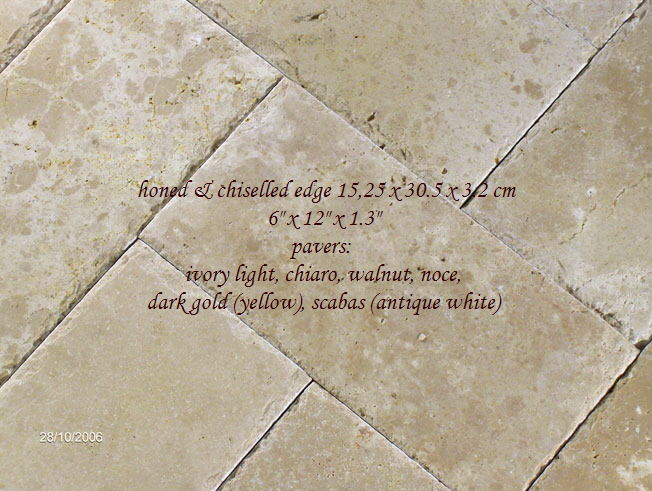 honed & chiselled edge ivory pavers