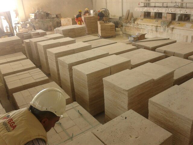 honed & chiselled edge walnut pavers