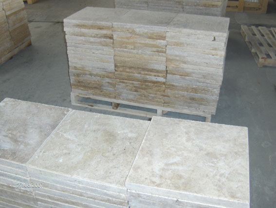 honed & chiselled edge walnut pavers