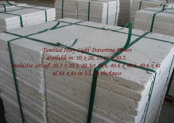 TUMBLED IVORY TRAVERTINE PAVERS