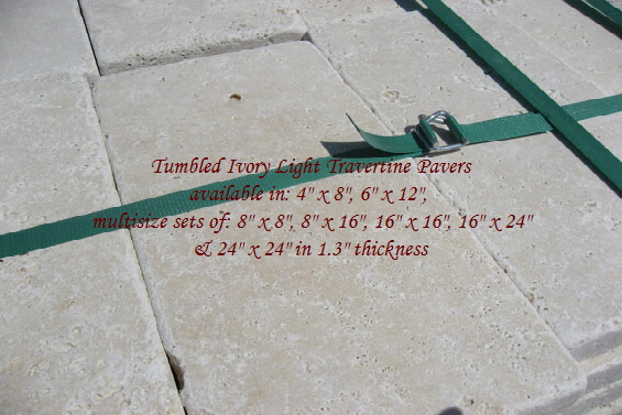 TUMBLED IVORY TRAVERTINE PAVERS