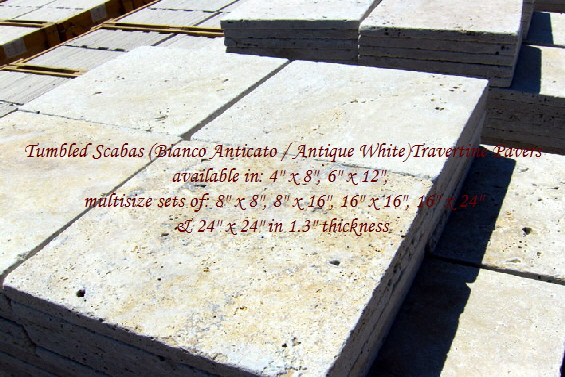 TUMBLED SCABAS TRAVERTINE PAVERS