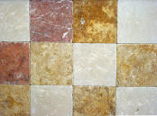 tumbled 8" x 8" marble tiles