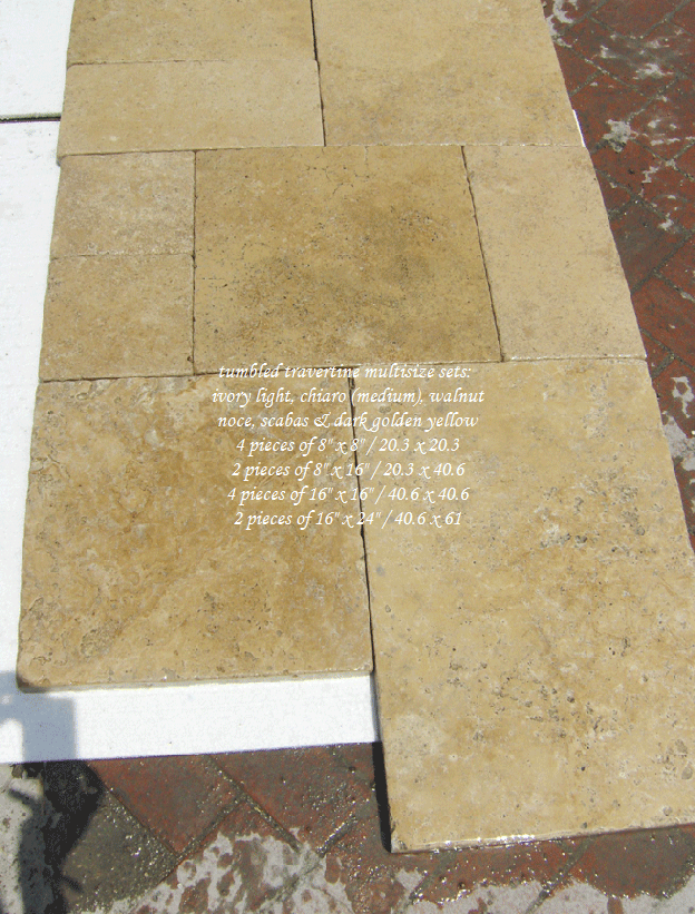 12" x 12" tumbled travertine