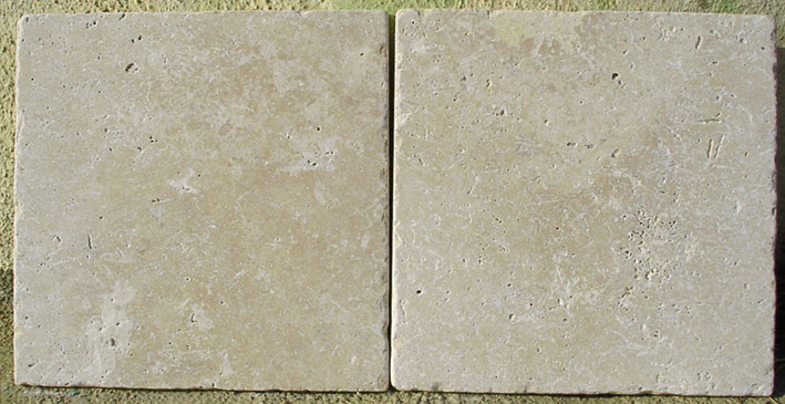 8" x 8" tumbled noce travertine